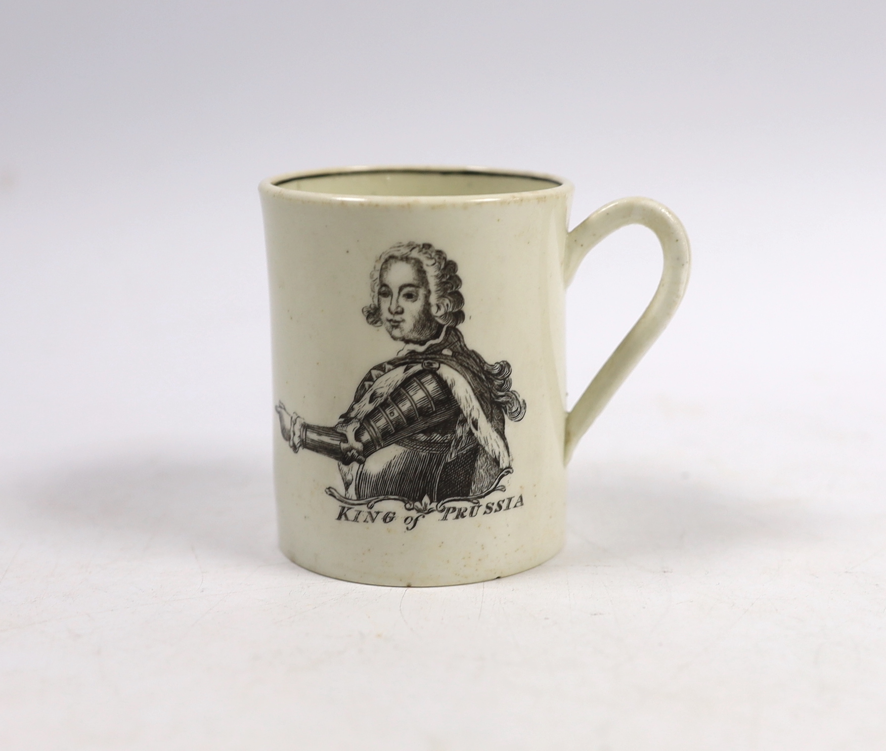 A Worcester King of Prussia small mug c.1770, 6cm high